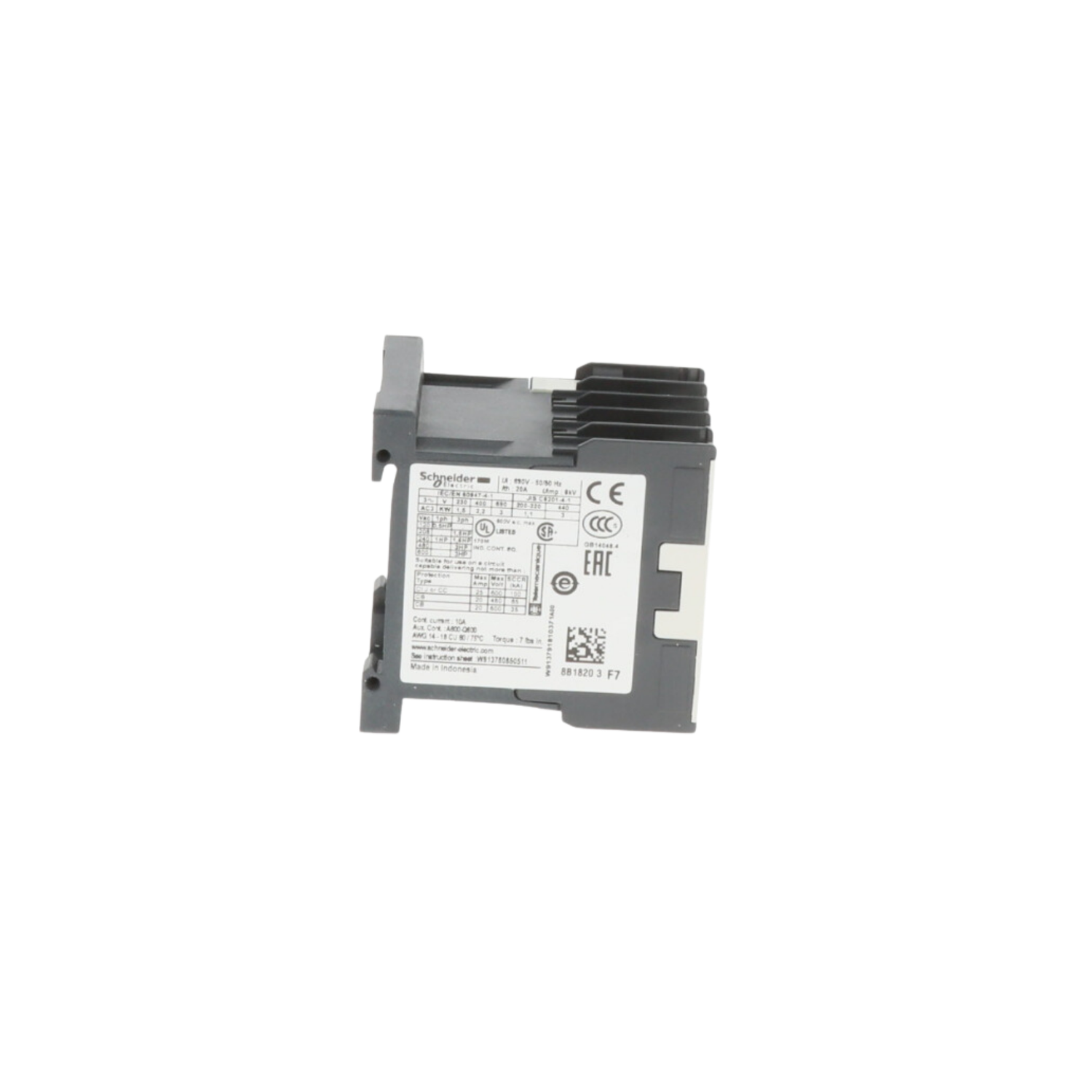 Schneider Electric (Square D) LC1K0610F7 110V, 6A, Mini Contactor with 1 Auxiliary