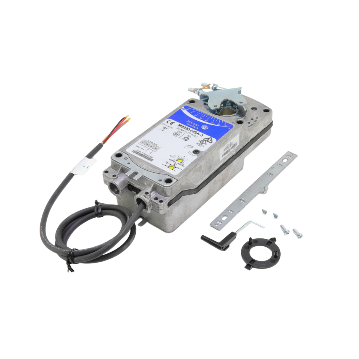 Johnson Controls M9220-HGA-3 24VAC, 24VDC Supply Voltage, Proportional with Adjustable Zero and Span, Spring Return Direct Coupled, Actuator with 48" Cable with Wire Leads