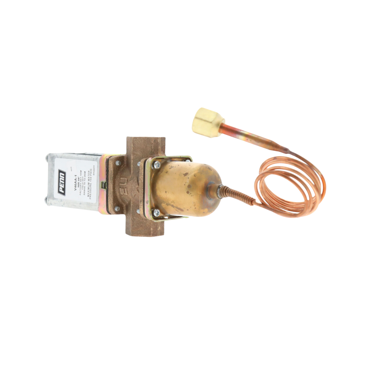 Johnson Controls V46AA-1 3/8" NPT Opening Point Diameter, Commercial Type Cast Brass, Direct Acting Pressure Actuated, Water Regulating Valve