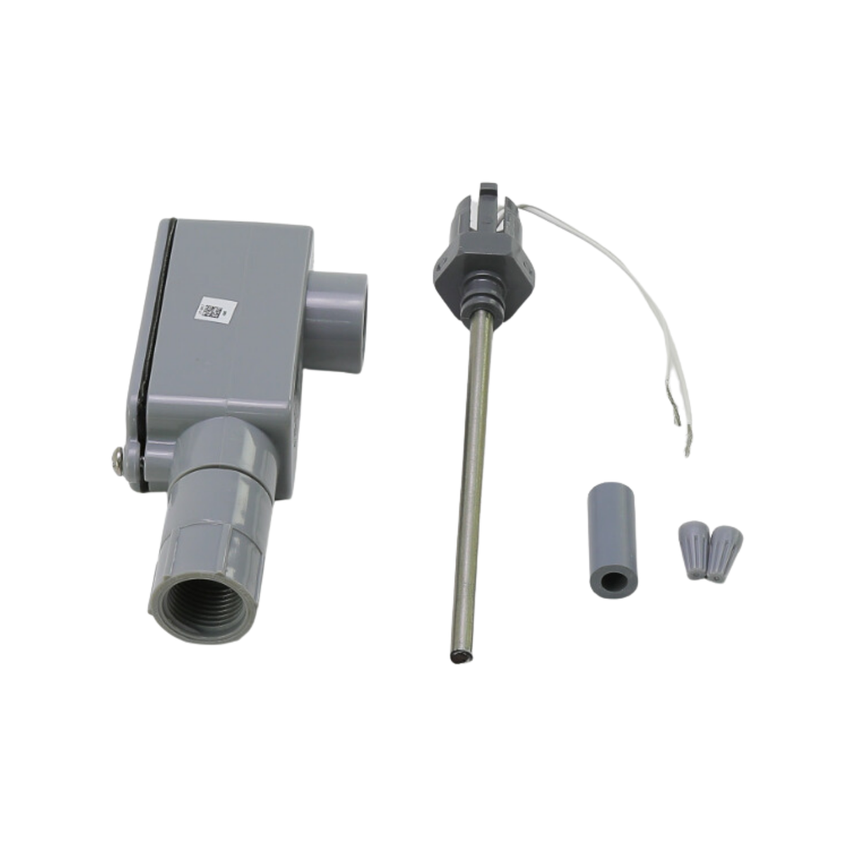 Johnson Controls TE-631AP-1 6" Probe Length, Temperature Sensing with Coduit Box and Shield, Rigid Thermoplastic