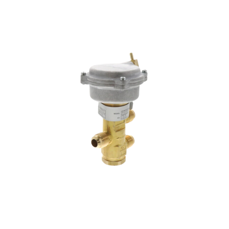 Siemens Building Technology 656-0009 1/2" Flare Connection Size, 2.5 Cv, 3 Way Mixing, Valve Assembly with 10-15 PSI Pneumatic Actuator and a 1/8" NPT Female Pilot Port