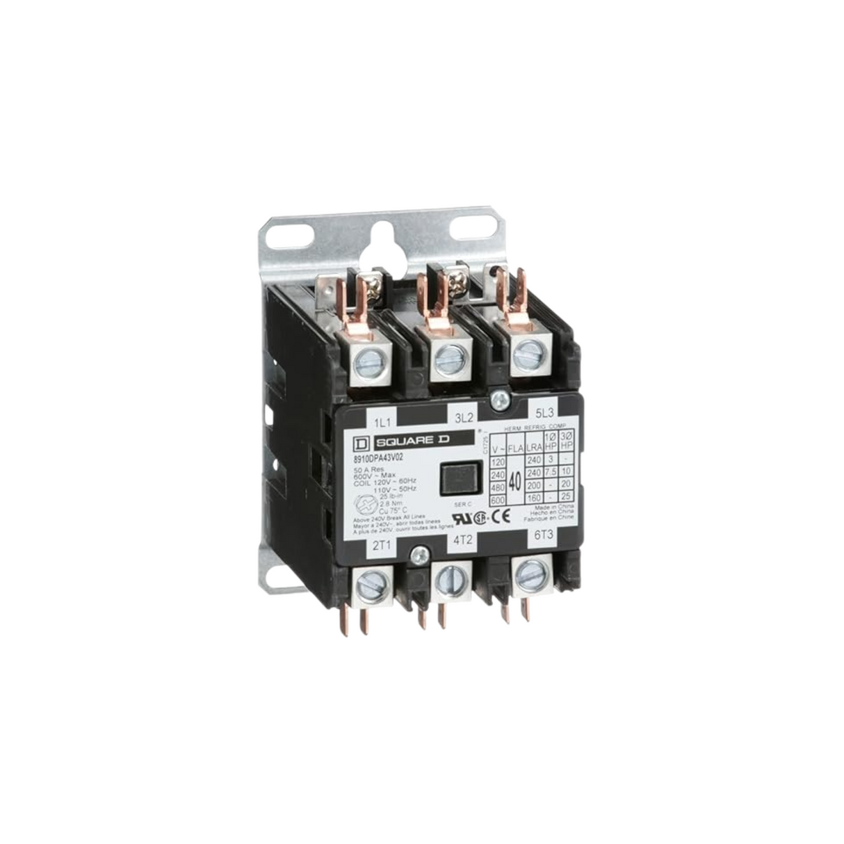 Square D 8910DPA33V02 120 V 30 A 3-Pole Contactor