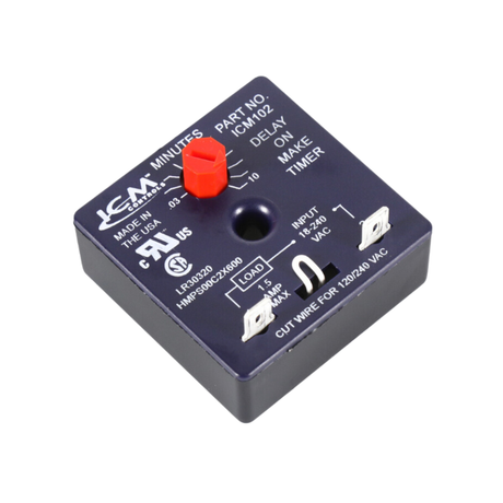 ICM Controls ICM102 18-240VAC, 1.5A, Delay-on-Make Timer with Adjustable Time Delay Relay