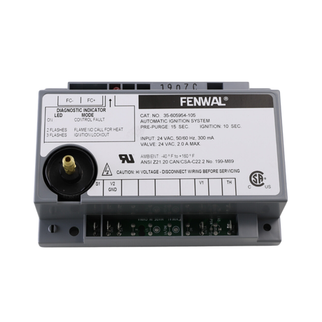 Fenwal 35-605954-105 24VAC, 15s Pre-Purge, 0 Inter-Purge, 10s Ignition Time, Ignition Module