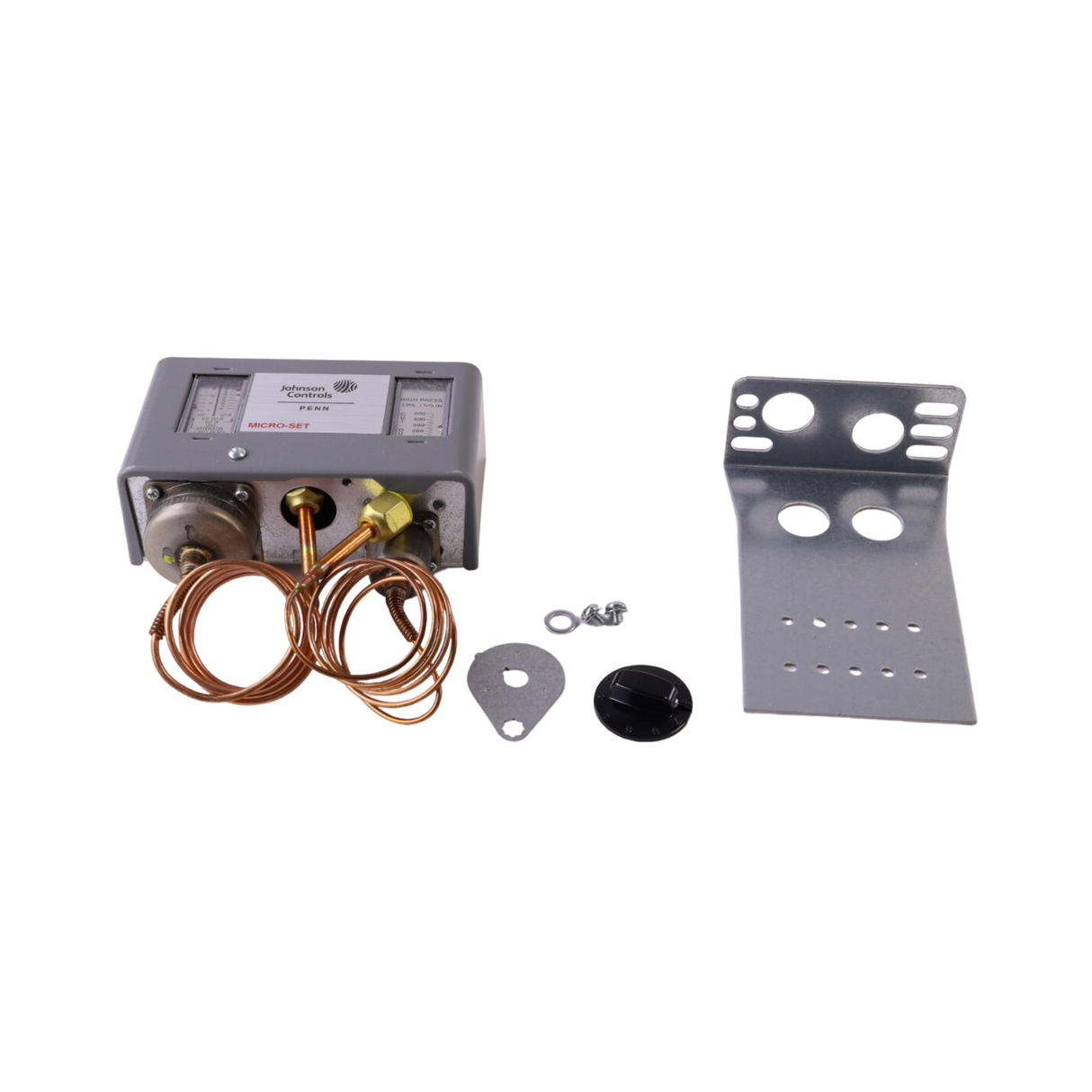 Johnson Controls P70LB-6 Auto-Reset, SPST, Nema 1 Enclosure, Dual, Pressure Control with Adjustment Knob