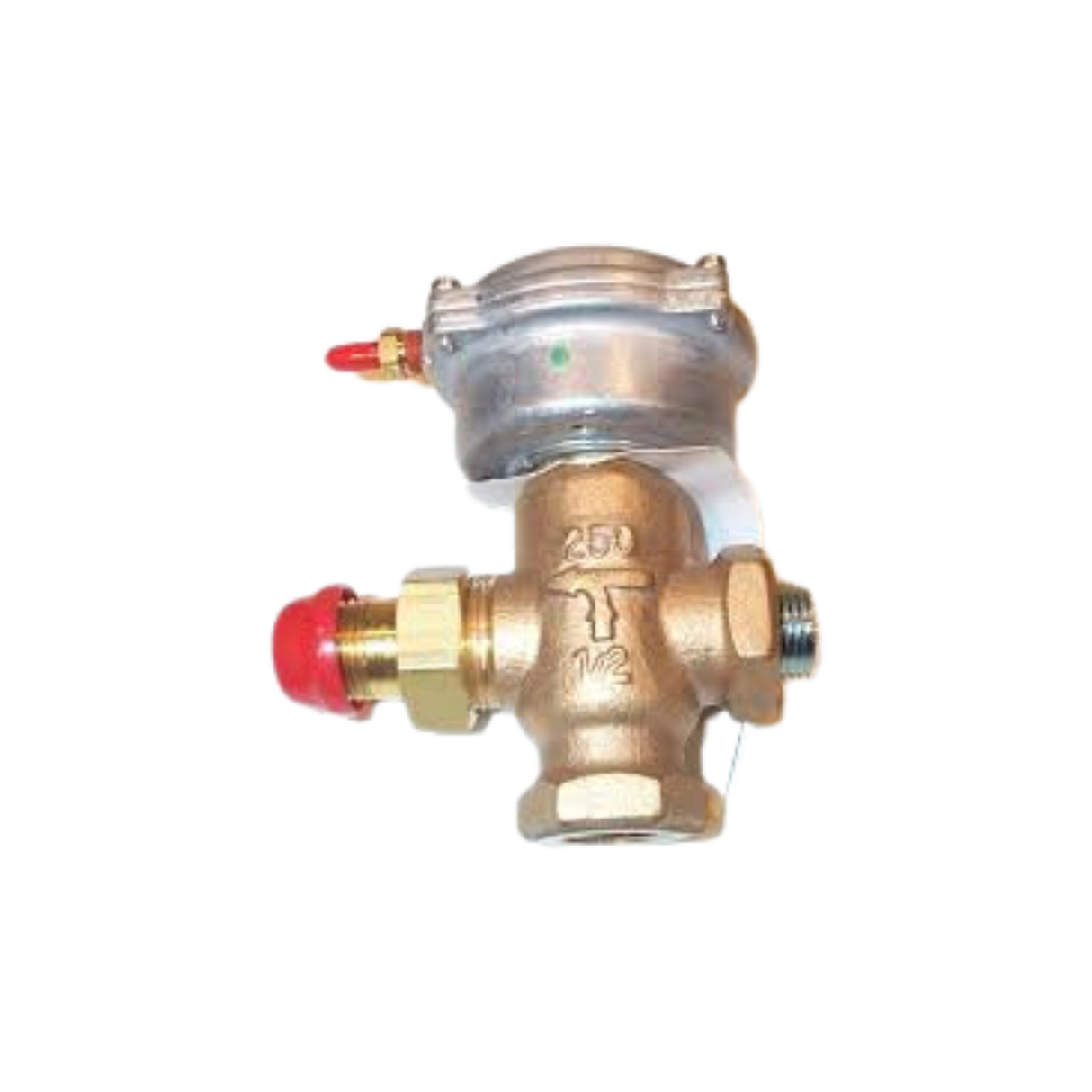 Siemens Building Technology 257-02040 1/2" Angle NPT x Union Male 2.5 Cv 2-Way Normally Open Brass Valve Assembly