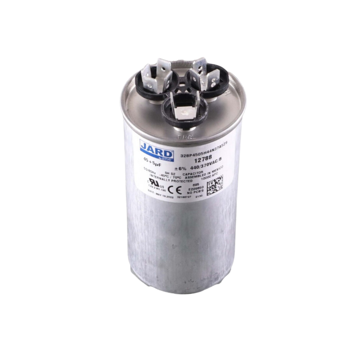 MARS 12788 440 VAC 50/60 Hz 45/5 MFD Round Dual Run Capacitor