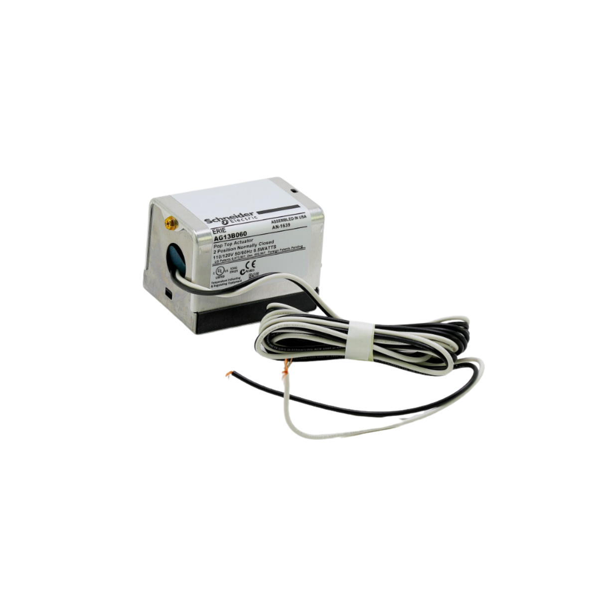 Schneider Electric (Erie) AG13B060 120VAC, 2 Position, Spring Return, Normally Closed, Actuator with 96" Wire Leads