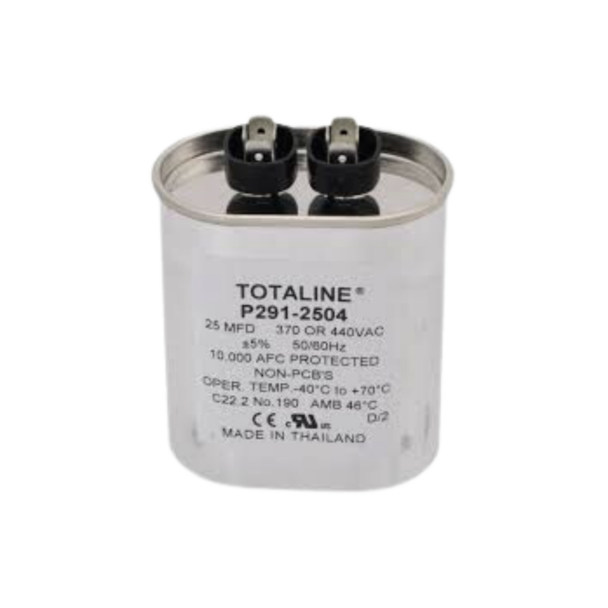 Carrier P291-2504 440 V 25 MFD Oval Run Capacitor
