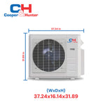 Cooper&Hunter R454B, 18,000 BTU 1.5 TON 18.5 SEER Ducted AHU and Heat Pump Inverter System with Multi Position Air Handler Unit