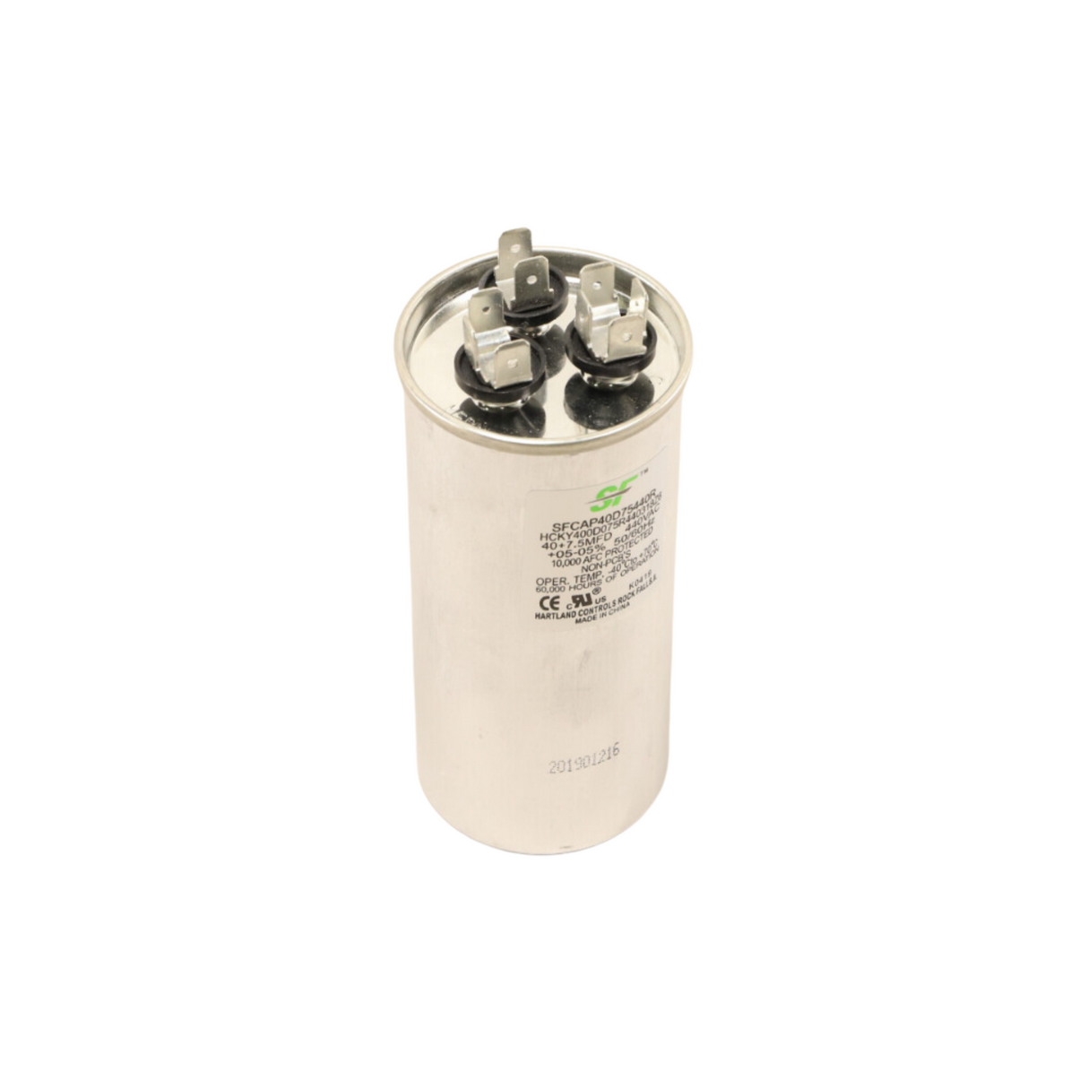 Trane SFCAP40D75440R 40/7.5 MFD, 440V, Dual Capacitor