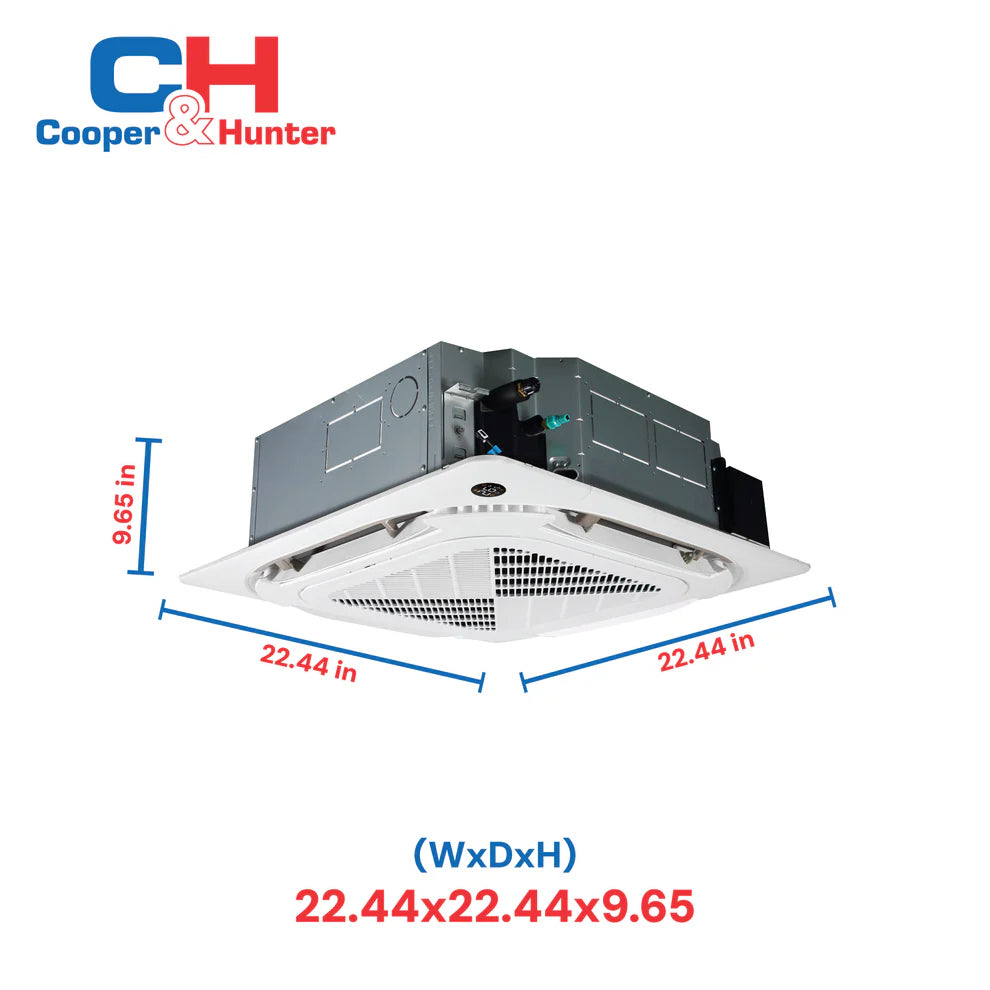 Cooper&Hunter Single-Zone R454B, 9,000 BTU 230V, 0.75 TON Four-Way Ceiling Cassette