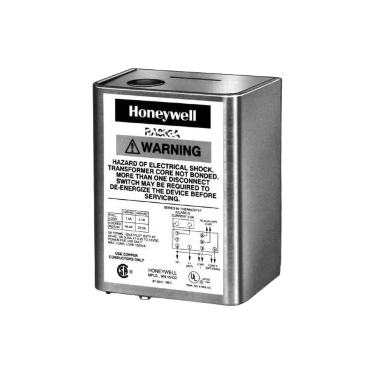 Honeywell RA889A1001 120V 60Hz. Switching Relay 15Afl/30Alr 2000 Va Max.