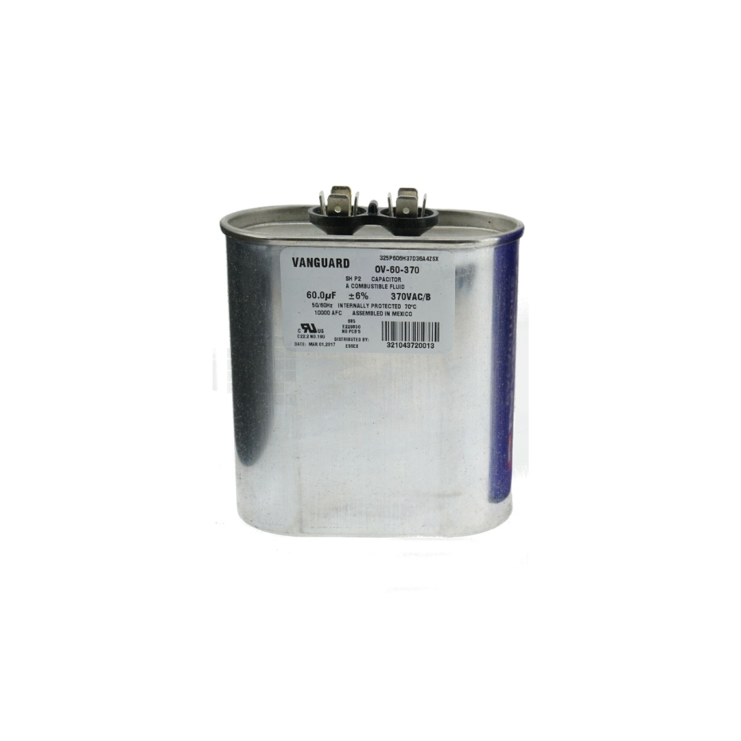 Vanguard OV-4-5-370 Electric Motor Oval Run Capacitor, 4.5uF, 370VAC, 50/60Hz