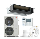 Cooper&Hunter Slim Duct 60,000 BTU 230V 17 SEER, R454B, Concealed Duct Mini Split AC System & Heat Pump, Light Commercial Series 5 TON Air Conditioner Heat Pump + Installation Kit