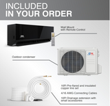 Cooper & Hunter, Olivia Series Midnight Edition, 24,000 BTU, 2 Ton, 230V, 23.5 SEER2, Ductless Mini Split AC/Heater with Installation kit