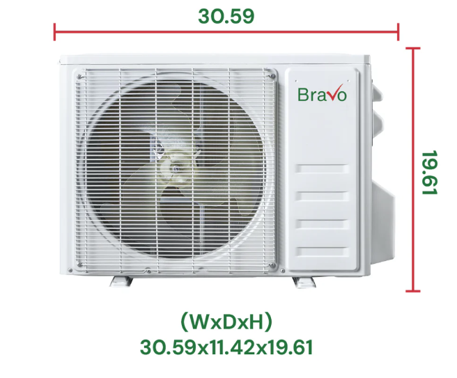 Bravo Roma Single Zone Wall Mount, 3 Ton Mini Split AC and Heat Pump, R32, 36,000 BTU Wall Mount Ductless Mini Split, 17 SEER Inverter System, 230V/60HZ, Single Head, Smart app, 13ft Installation Kit Included
