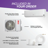 OLMO Sierra Series, R32 Mini Split, 24,000 BTU 230V Single Zone 2 Ton High Wall Air Conditioner and Heat Pump, Ductless Inverter System, 19.5 SEER Single Head, with WI-FI and 16FT Installation Kit Included