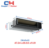 Cooper&Hunter Slim Duct 60,000 BTU 230V 17 SEER, R454B, Concealed Duct Mini Split AC System & Heat Pump, Light Commercial Series 5 TON Air Conditioner Heat Pump + Installation Kit