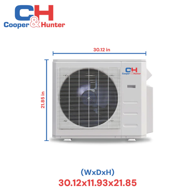 Cooper&Hunter 12,000 BTU 1 TON, One Way Ceiling Cassette, Air Conditioning Unit for Heat Pump, Mini Split Inverter, R454B, 22.1 SEER, 208/230V, Includes Installation Kit