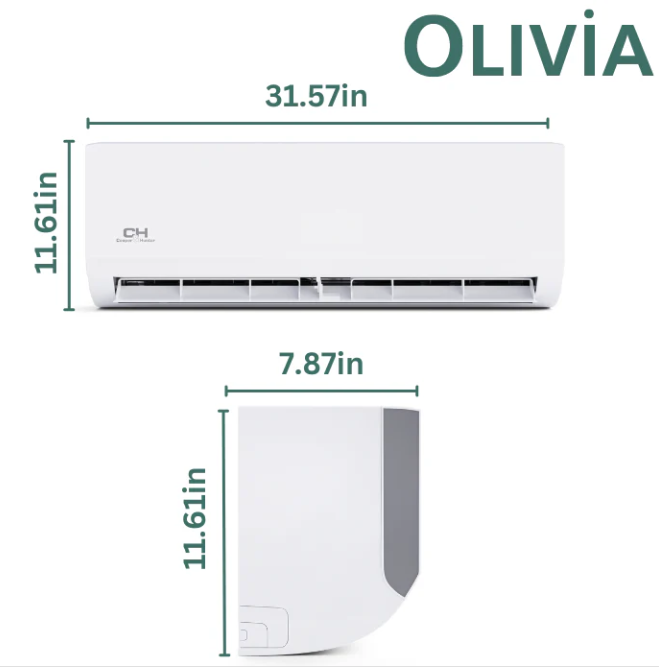 Cooper & Hunter Olivia Series 36,000 BTU, 208-230V, 19.5 SEER, Single Zone/Multi-zone Mini Split AC/Heating Ductless Inverter System Complete