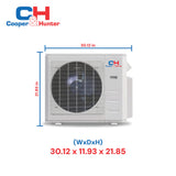 Cooper & Hunter Slim Duct 12,000 BTU 230V 19 SEER Concealed Duct Air Conditioning Unit for Heat Pump 1 TON, R454B, + Installation Kit