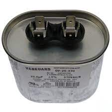 Vanguard OV-20-370 Electric Motor Oval Run Capacitor, 20 uF, 370VAC, 50-60Hz