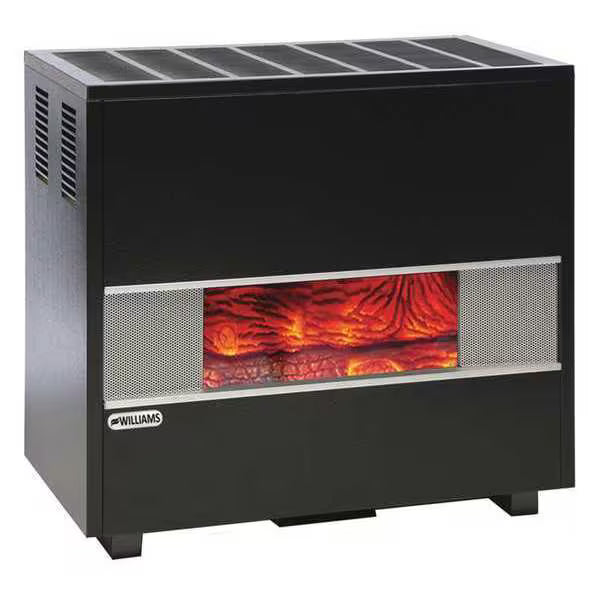 Williams 3502922A 35000 BTU Chimney Vent Gas Hearth Heater With Blower & Fireplace Front