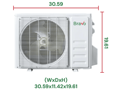 Bravo Roma Single Zone Wall Mount, 1 Ton Mini Split AC and Heat Pump, R32, 12,000 BTU Wall Mount Ductless Mini Split, 16 SEER Inverter System, 115V, Single Head, Smart app, 13FT Installation Kit Included