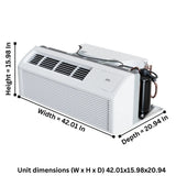 Cooper & Hunter 9,000 BTU Smart PTAC Packaged Terminal Air Conditioner 230V, Through The Wall System With Heat Pump - PTHP Heating And Cooling With Electric Cord and Remote Control