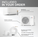 Cooper & Hunter MIA Series, Mini Split Air Conditioner and Heater, 12,000 BTU, 115V, 20.5 SEER2, 1 Ton, Wall Mount Ductless Inverter Heat Pump System, With 16ft Installation kit