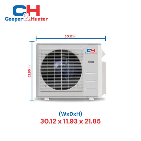 Cooper & Hunter Slim Duct 24,000 BTU 230V 19 SEER Concealed Duct Air Conditioning Unit for Heat Pump 2 TON, R454B, + Installation Kit