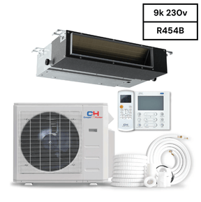 Cooper & Hunter Slim Duct 9,000 BTU 230V 21.4 SEER Concealed Duct Air Conditioning Unit for Heat Pump 0.75 TON, R454B, + Installation Kit