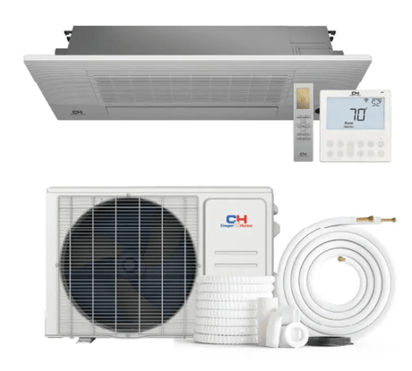 Cooper&Hunter 18,000 BTU 1.5 TON, One Way Ceiling Cassette, Air Conditioning Unit for Heat Pump, Mini Split Inverter, R454B, 22.2 SEER, 208/230V, Includes Installation Kit