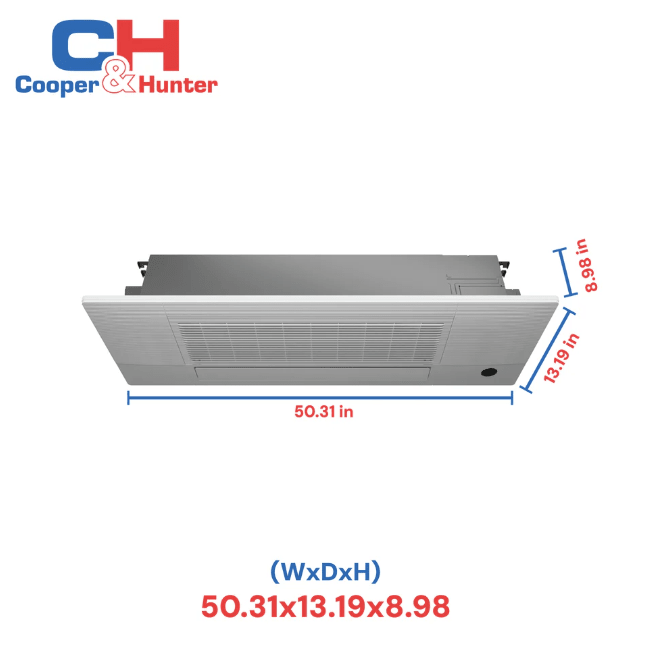 Cooper&Hunter 18,000 BTU 1.5 TON, One Way Ceiling Cassette, Air Conditioning Unit for Heat Pump, Mini Split Inverter, R454B, 22.2 SEER, 208/230V, Includes Installation Kit