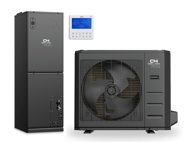 Cooper&Hunter PEAQ R454B, 55,000 BTU 4 1/2 TON 17.5 SEER Ducted AHU and Heat Pump Inverter System with Multi Position Air Handler Unit