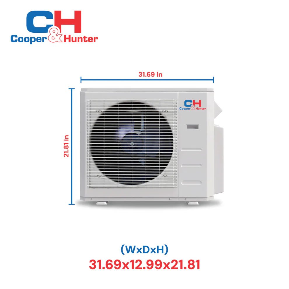 Cooper&Hunter R454B, Four - Way Ceiling Cassette 48,000 BTU 230V Light Commercial Ductless Mini Split Air Conditioner Heat Pump 19 SEER 4 TON, Wi - Fi Thermostat Included, Includes Installation Kit
