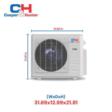 Cooper&Hunter R454B, Four - Way Ceiling Cassette 48,000 BTU 230V Light Commercial Ductless Mini Split Air Conditioner Heat Pump 19 SEER 4 TON, Wi - Fi Thermostat Included, Includes Installation Kit