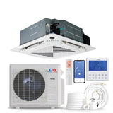 Cooper&Hunter R454B, Four - Way Ceiling Cassette 48,000 BTU 230V Light Commercial Ductless Mini Split Air Conditioner Heat Pump 19 SEER 4 TON, Wi - Fi Thermostat Included, Includes Installation Kit