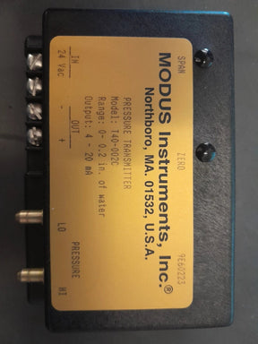 Modus Instruments, Inc T40 - 020C - Pressure Transmitter, 0 - 0.2WC, 4 - 20mA, 24V