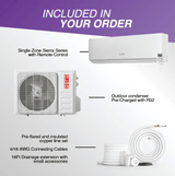 OLMO Sierra Series, R32 Mini Split, 36,000 BTU 230V Single Zone 3 Ton High Wall Air Conditioner and Heat Pump, Ductless Inverter System, 20 SEER Single Head, with WI - FI and 16FT Installation Kit Included