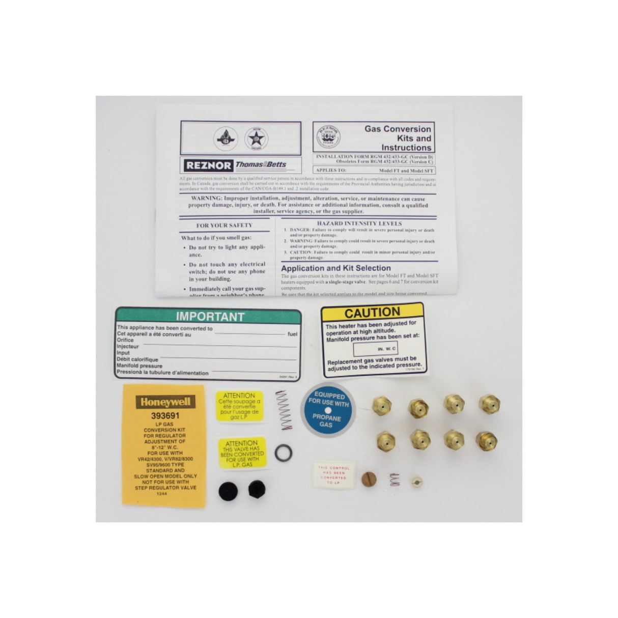 Reznor 148412 Natural Gas to Liquified Petroleum Gas Conversion Kit (Replaced by 179318)